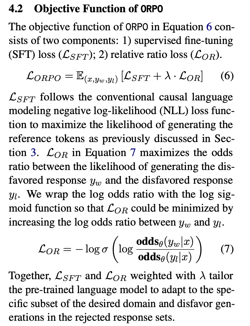 ORPO objective function